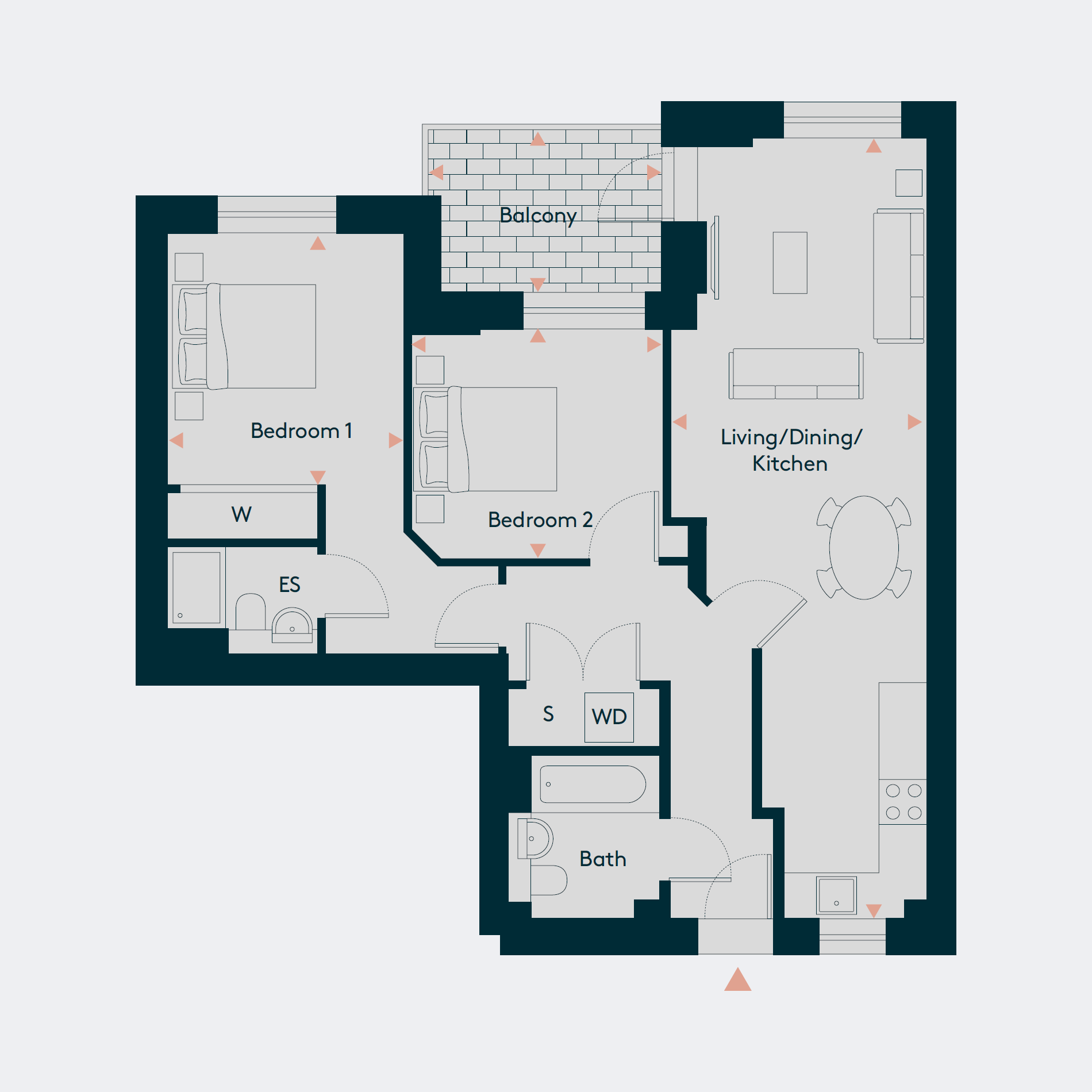 Apartment 18, 29, 40, 51 floorplan